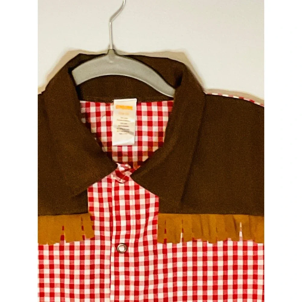 Gymboree cowboy gingham western shirt fringed Halloween costume boys girls 10 12